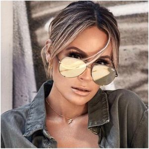 Quay x Desi Perkins High Key Mirrored Aviator Sunglasses, 62mm